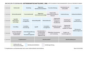 Studienverlauf Management von Kultureinrichtungen
