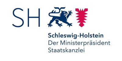 Logo zeigt Wappen Schleswig Holstein und Schriftzug Der Ministerpräsident Staatskanzlei