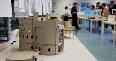 Architektur Arbeiten aus Pappe