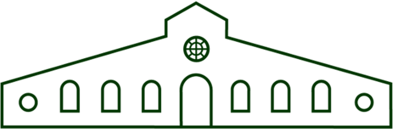 Digitale Fassade eines alten Gebäudes Bild zeigt die Eingangsseite des Gebäudes als Logo