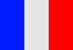 Französische Flagge: quergestreift blau-weiß-rot