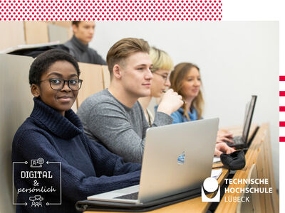 TH Lübeck informiert und berät über Studium und Lehre für Bewerbungen zum Wintersemester 2021. Grafik: TH Lübeck