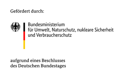 Logo: Gefördert vom Bundesministerium für Umwelt, Naturschutz, Nukleare Sicherheit und Verbraucherschutz