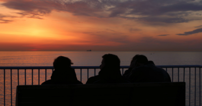 Sonnenuntergang auf Fähre