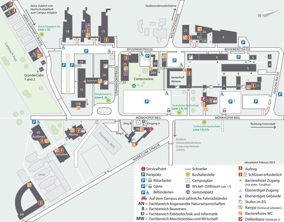 Campusplan der TH Lübeck