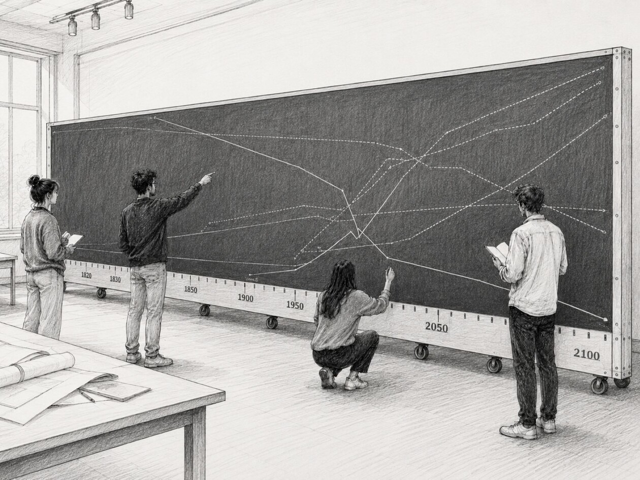 Studierende arbeiten an dem großen BRUCHLASTchart