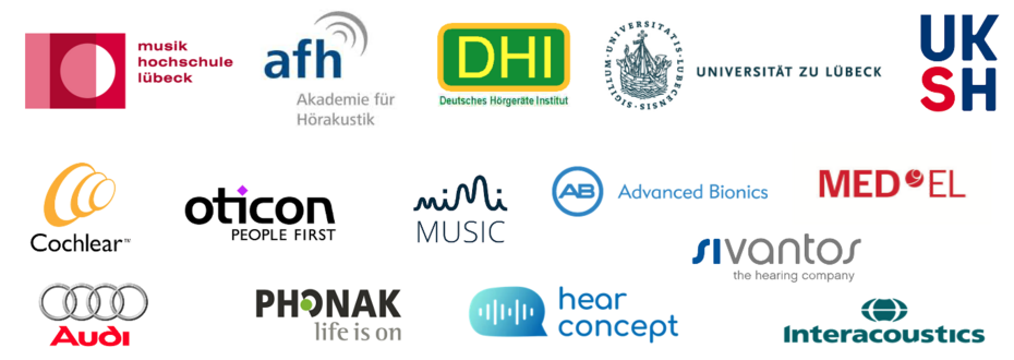 Logowand der Kooperationspartner des Studiengangs Hörakustik