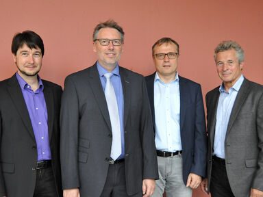 Das Team der TH Lübeck: v.l.: Die Professoren Jürgen Greifeneder, Martin Hahn, Horst Hellbrück und Uwe Koch. Foto: TH Lübeck