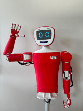 Grafik eines winkenden Roboters