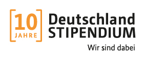Schriftzug 10 Jahre Deutschland Stipendium Wir sind dabei