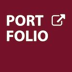 Roter Hintergrund weiße Schrift Portfolio