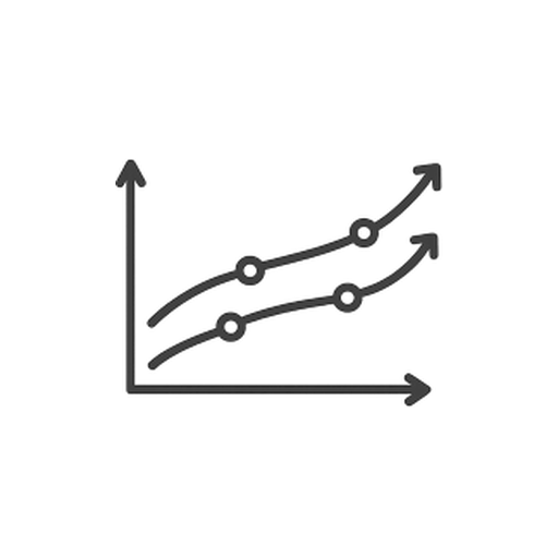 Diagramm mit zwei ansteigenden Kurven und Pfeilen